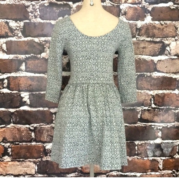 BP Nordstrom Dress Flare White Gray Diamond Medium - Picture 7 of 8